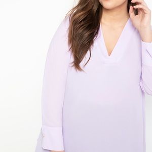 NWT ELOQUII lilac blouse with gold accents